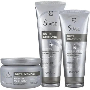 Kit Eudora Sìage Nutri Diamond ( Shampoo + Condicionador + Máscara )